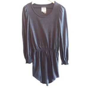 Chaser Gray Puff Sleeve Hi-Lo Shirt Dress Size Medium